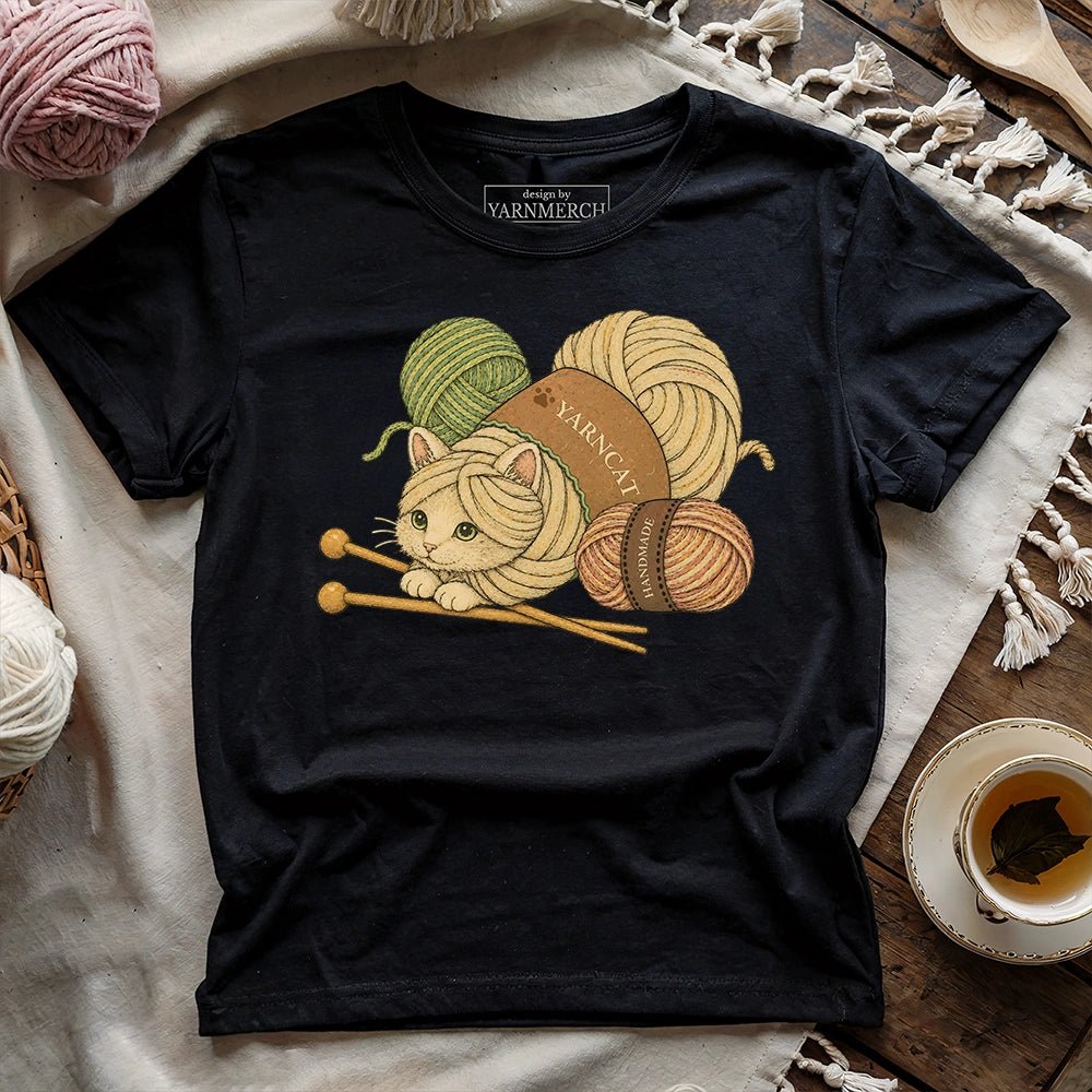 Cat Made Of Yarn T-shirt