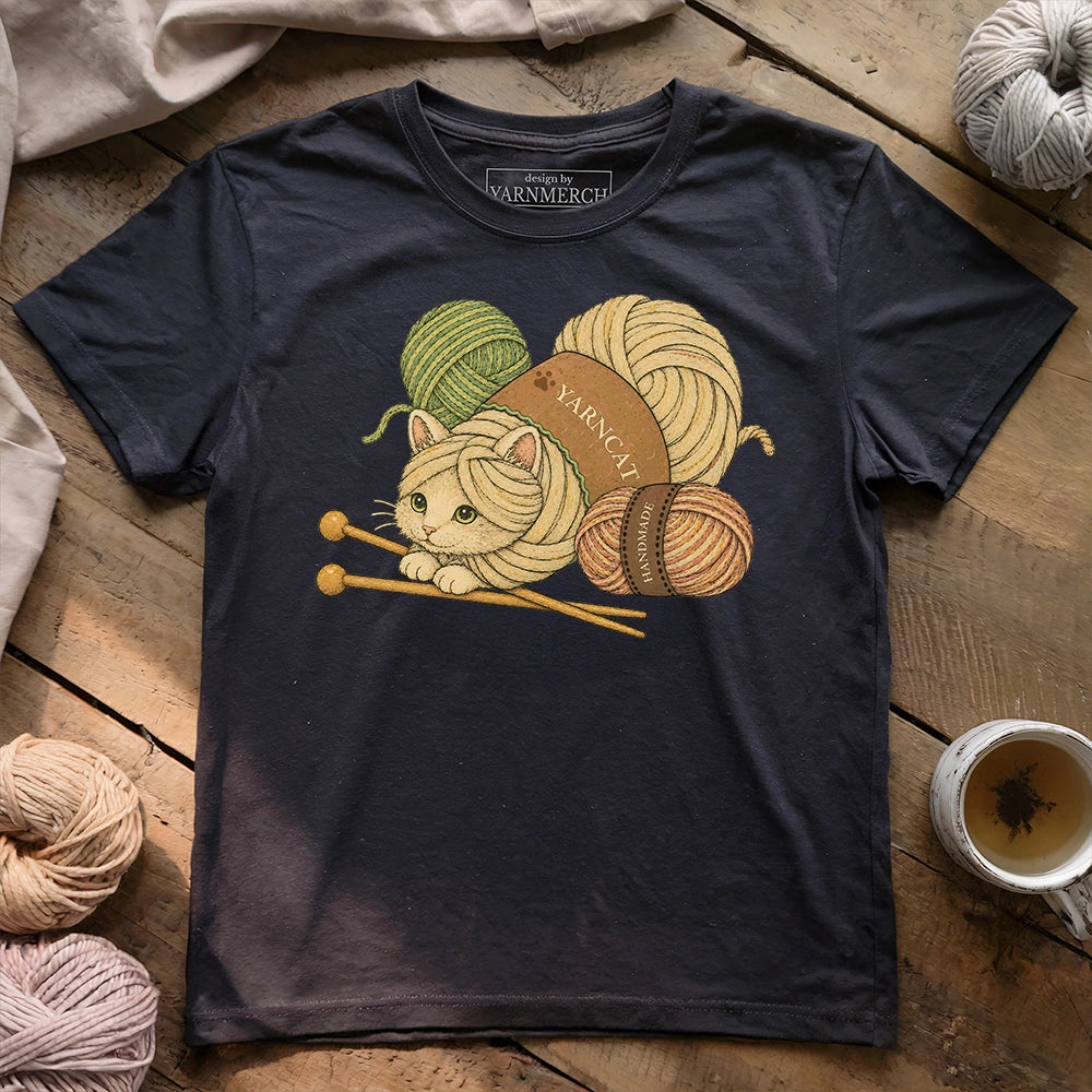 Cat Made Of Yarn T-shirt