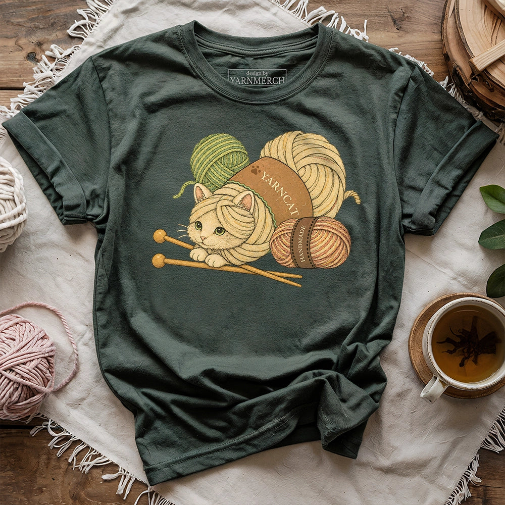 Cat Made Of Yarn T-shirt