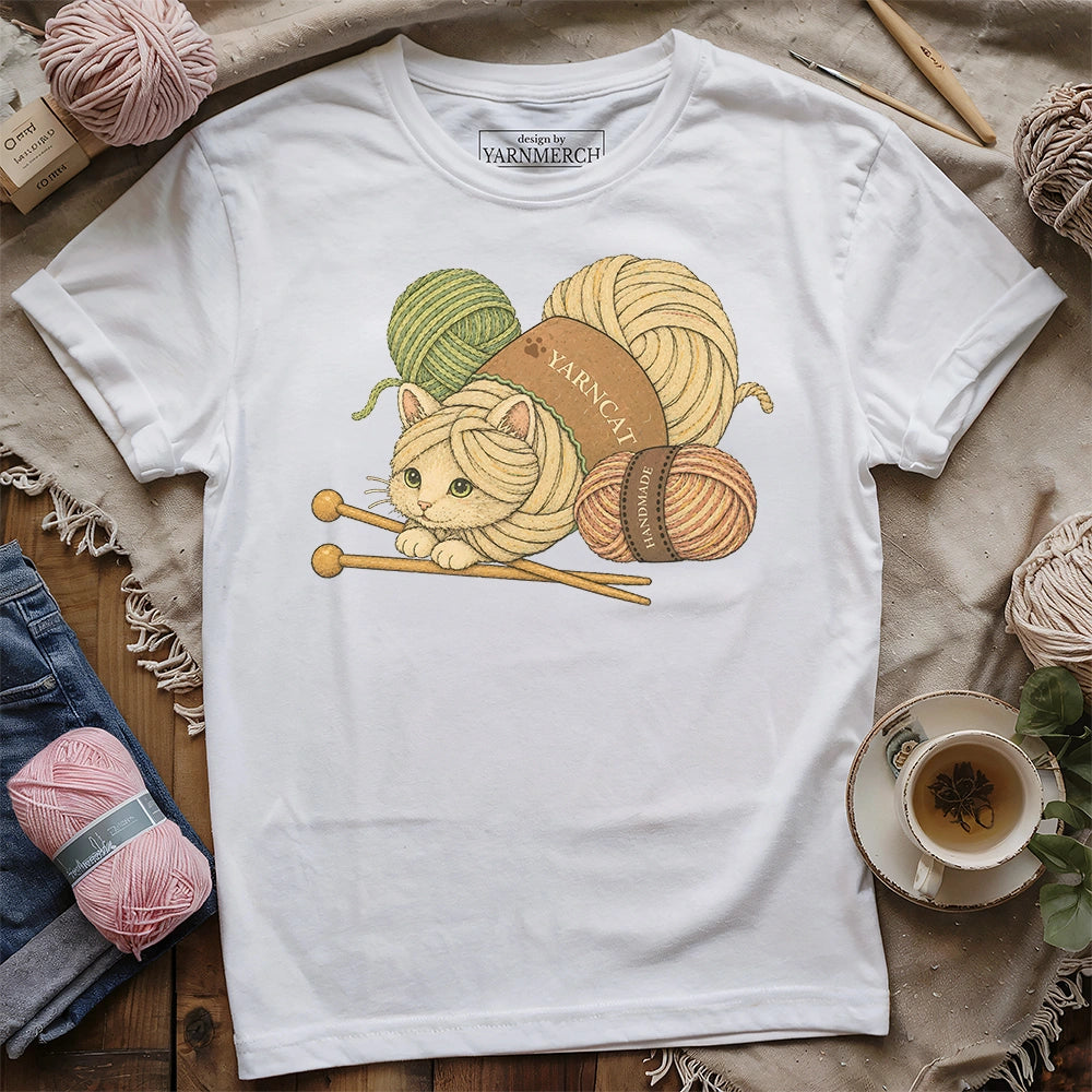 Cat Made Of Yarn T-shirt