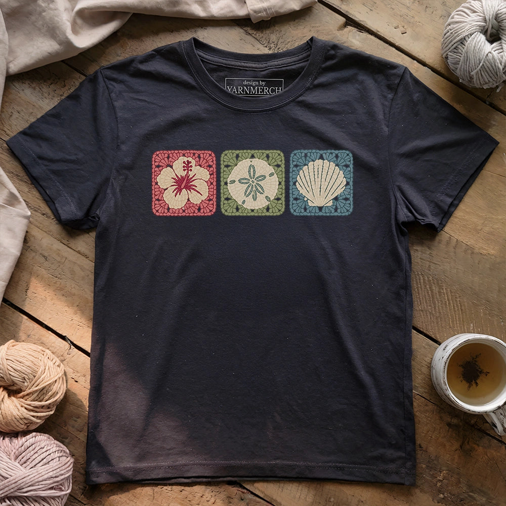 Coastal Crochet Squares T-shirt