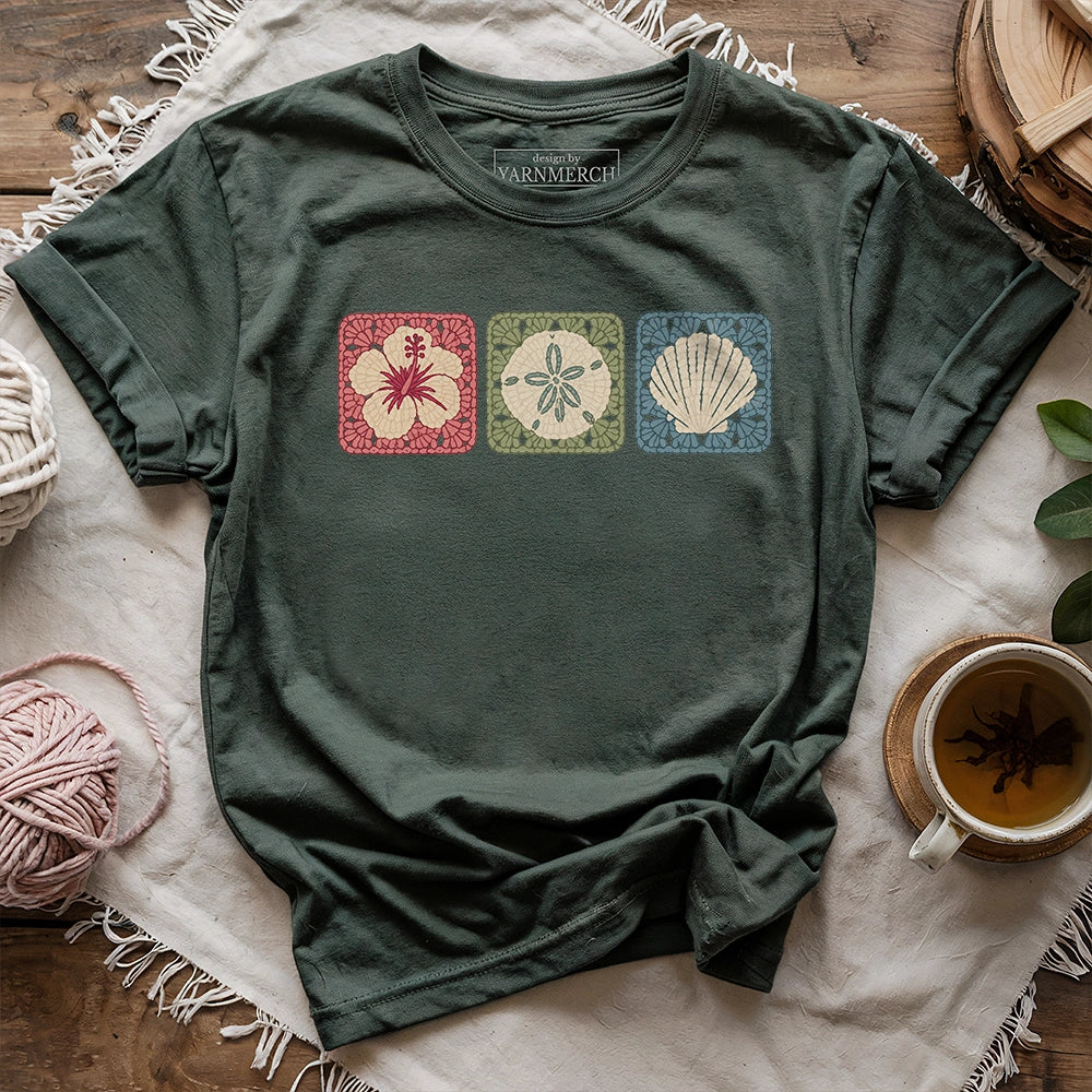 Coastal Crochet Squares T-shirt