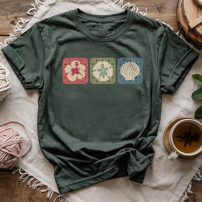 Coastal Crochet Squares T-shirt