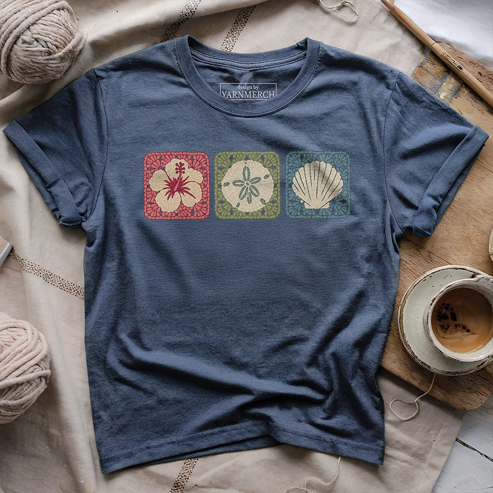 Coastal Crochet Squares T-shirt