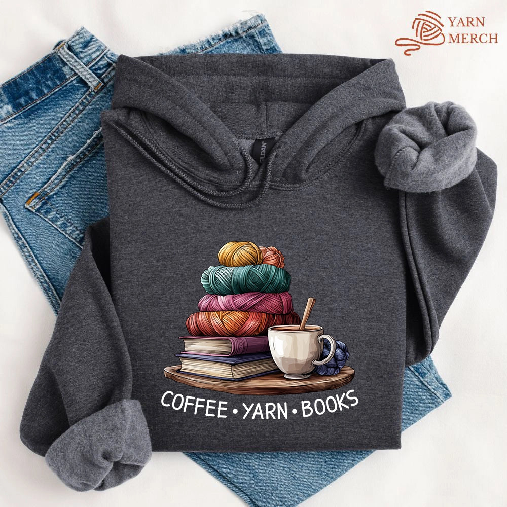 Coffee Yarn Books Hoodie