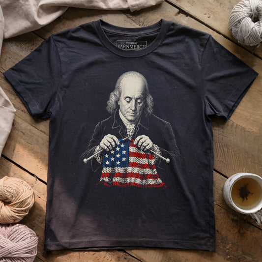 Benjamin Franklin Knitting USA T-shirt