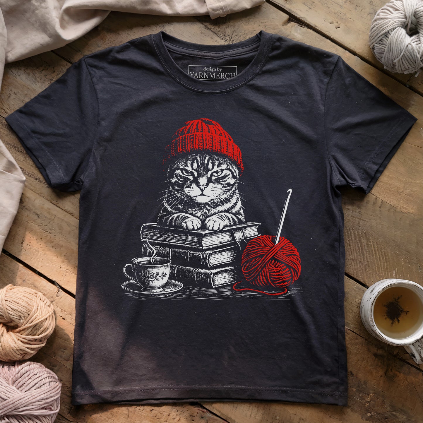 Black Cat & Tea T-shirt