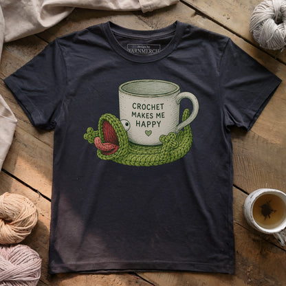 Crochet Makes Me Happy T-shirt