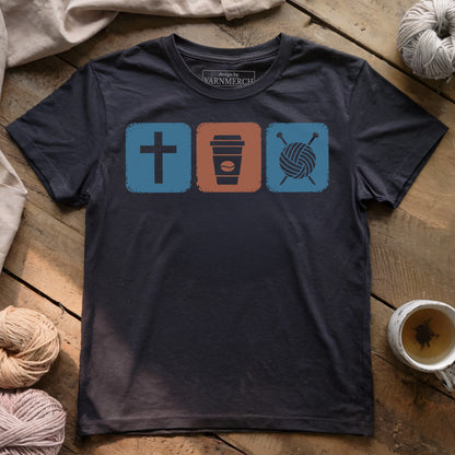 Jesus, Coffee & Knitting T-shirt