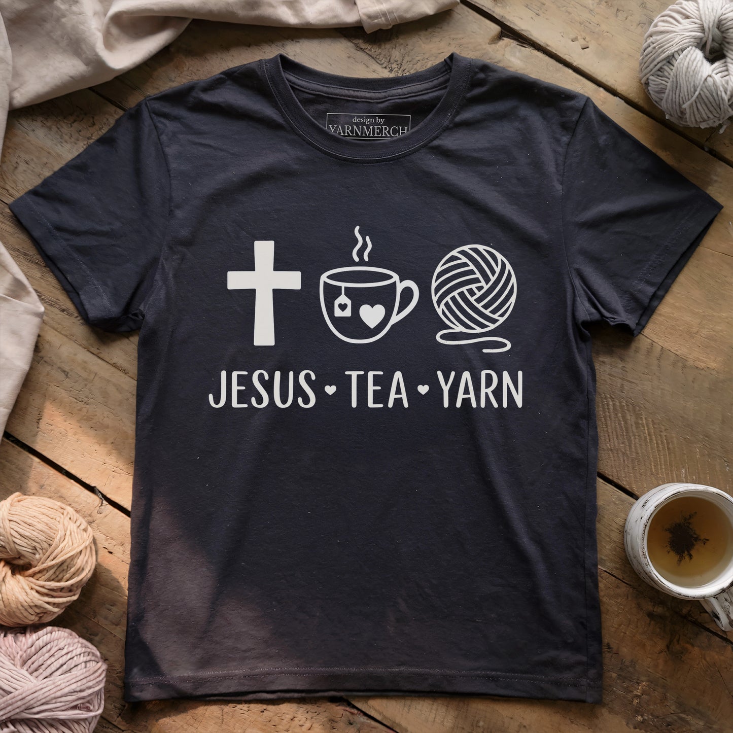 Jesus, Tea & Yarn T-shirt