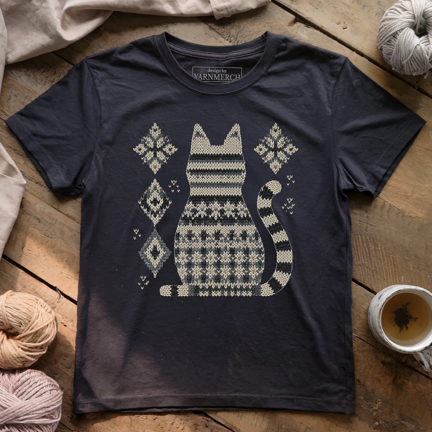Pattern Black Cat T-shirt