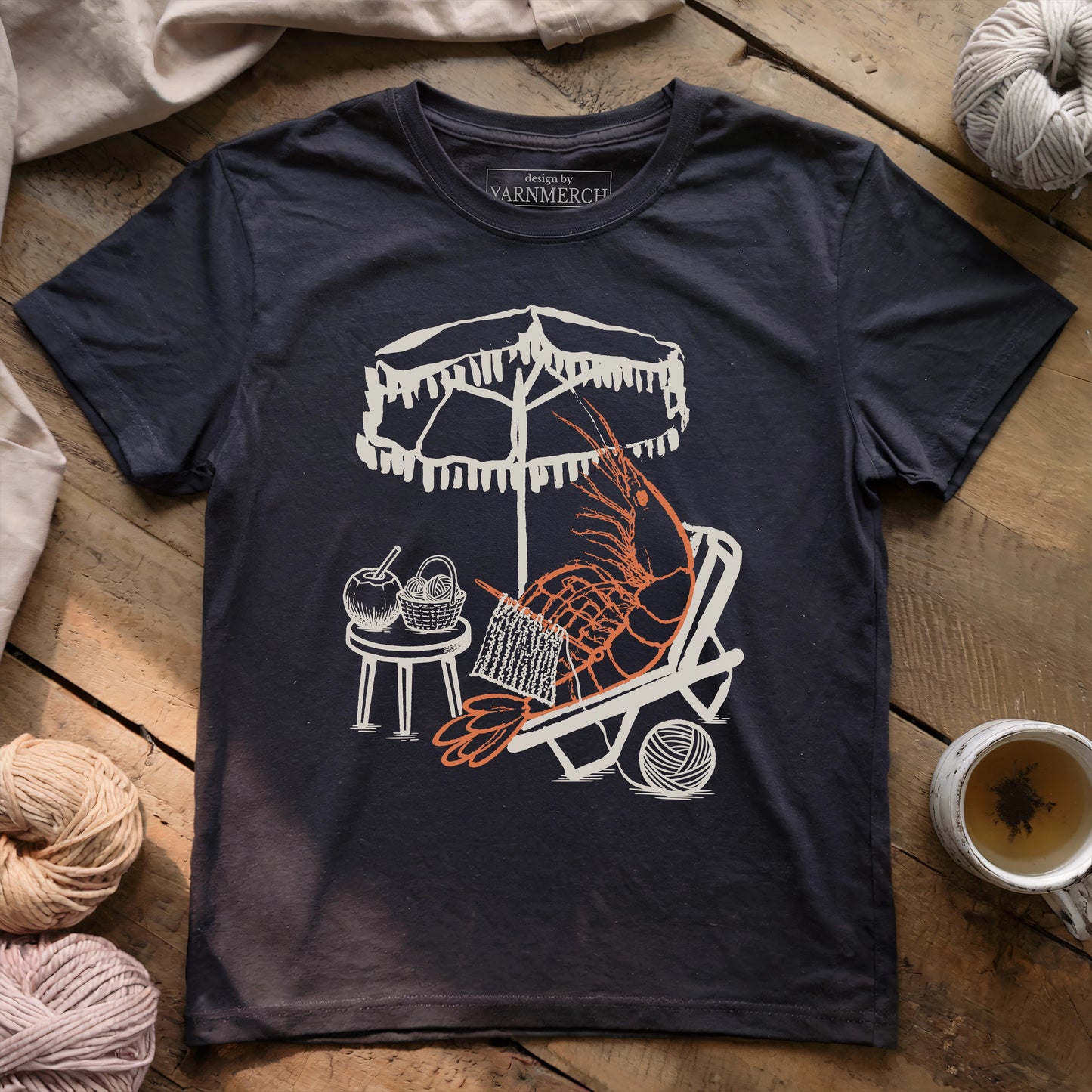 Shrimp Knitting T-shirt