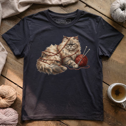 Tangled Cat Knitting T-shirt