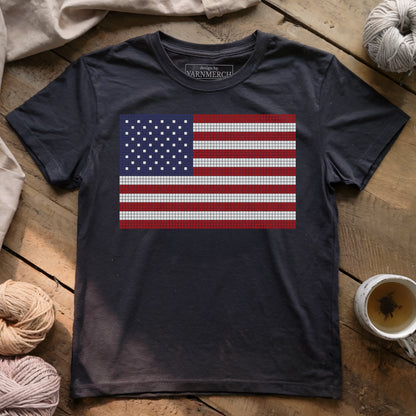USA Flag Knitting Chart T-shirt