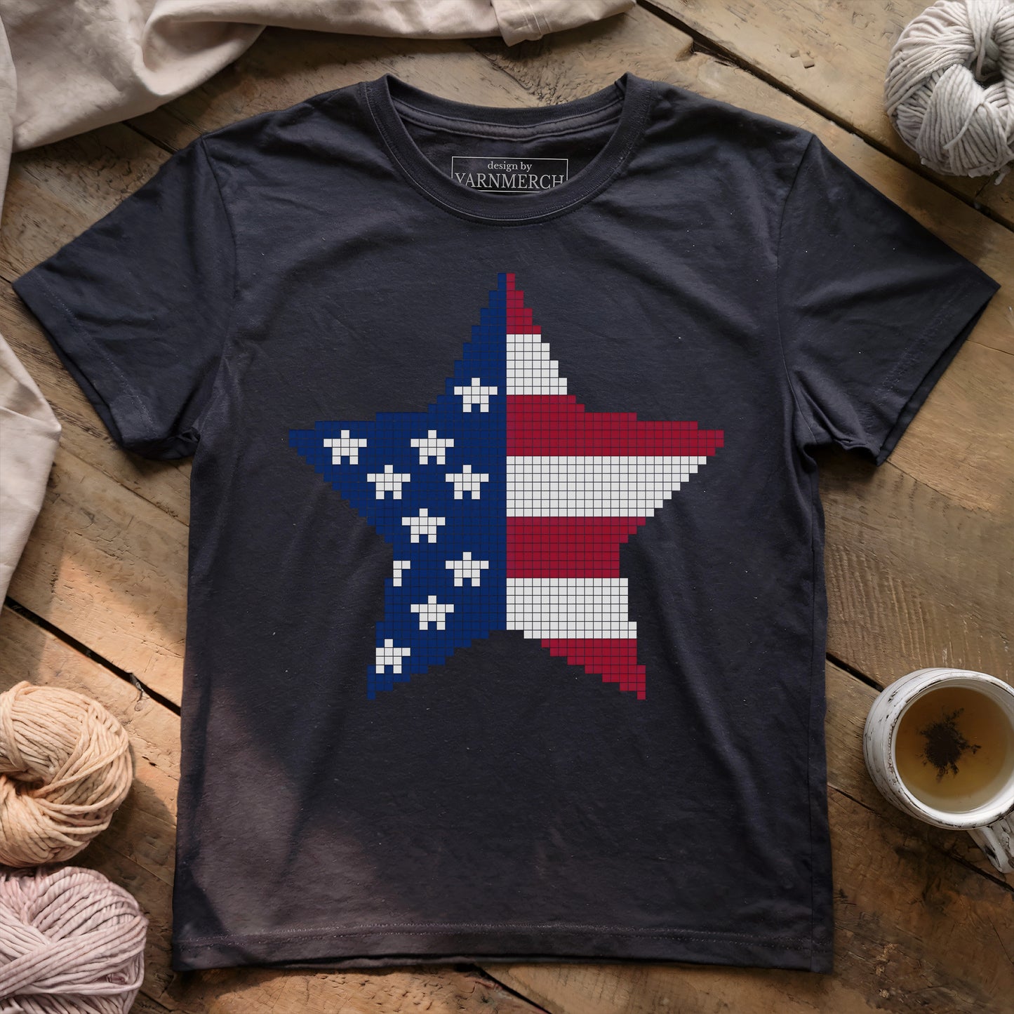 USA Star Knitting Chart T-shirt