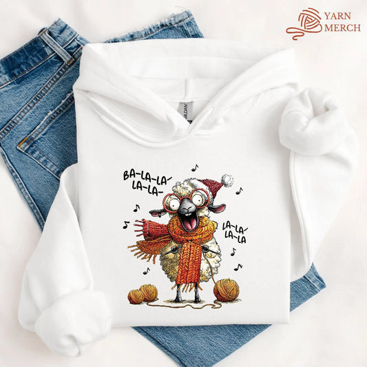 Fa-la-la Knitting Sheep Hoodie