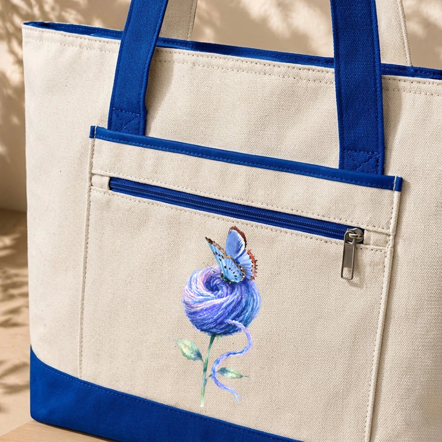 Floral Butterfly Tote Bag