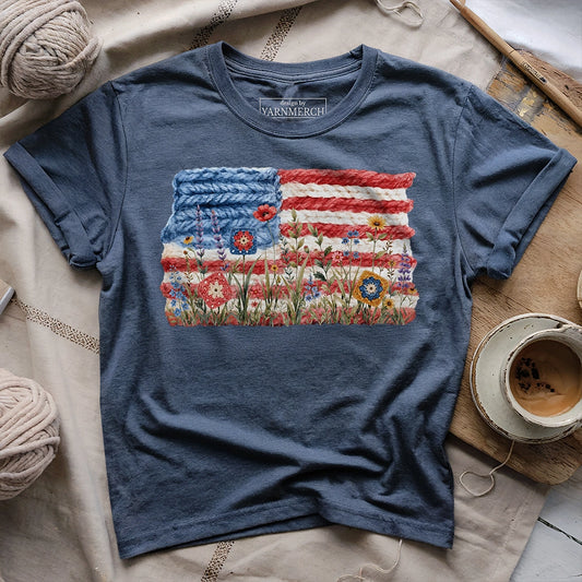 Flowers, Stripes & Skeins T-shirt