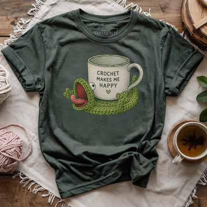 Crochet Makes Me Happy T-shirt
