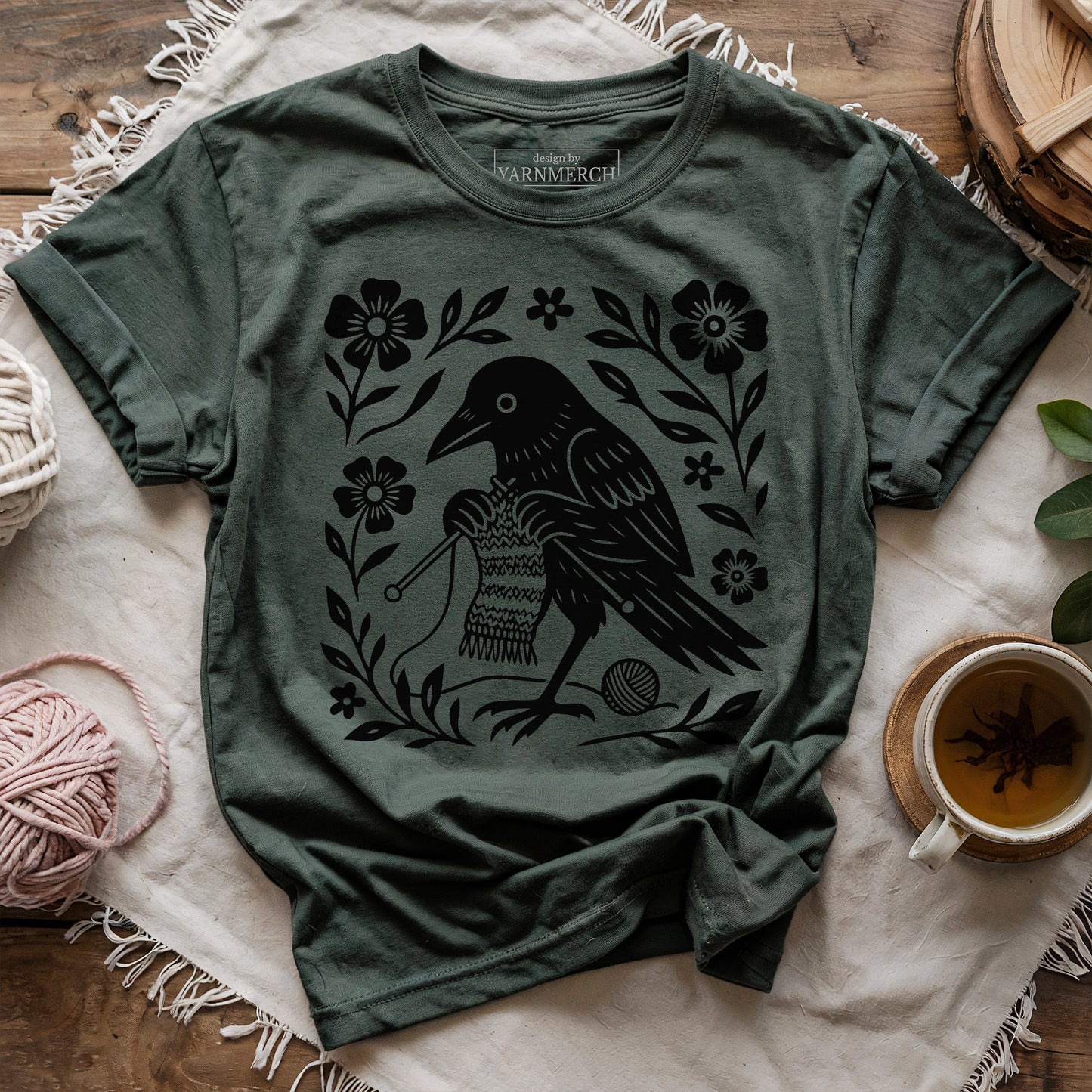 Crow Knitting T-shirt