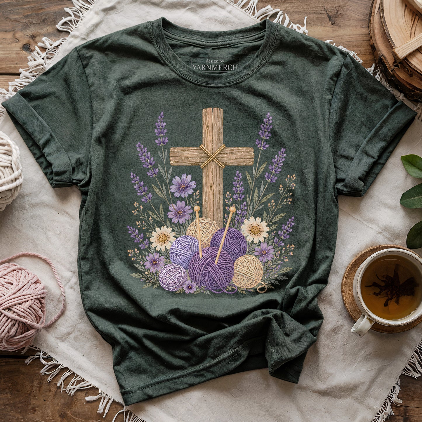 Faith Blooms In Yarn T-shirt