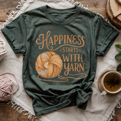 Happiness Starts With Yarn T-shirt