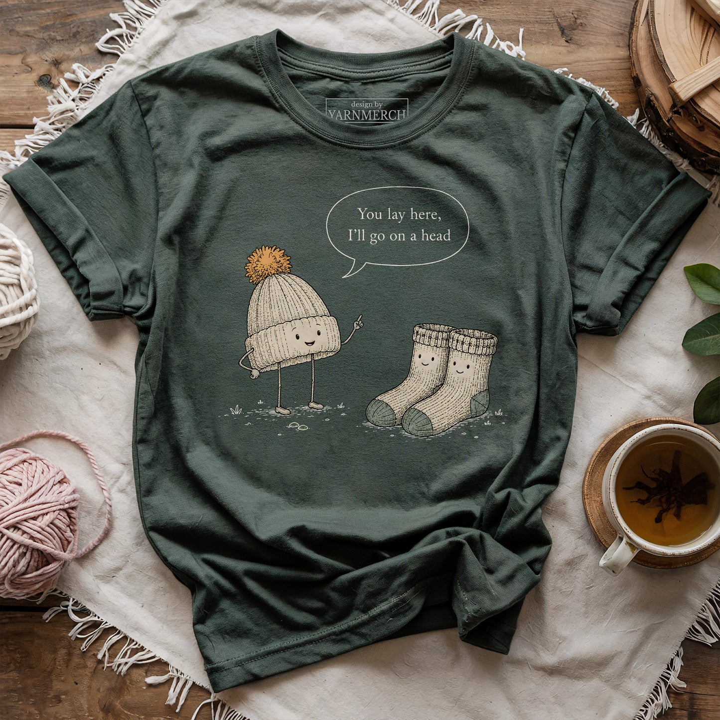 Knit Hat Said To Stocking T-shirt