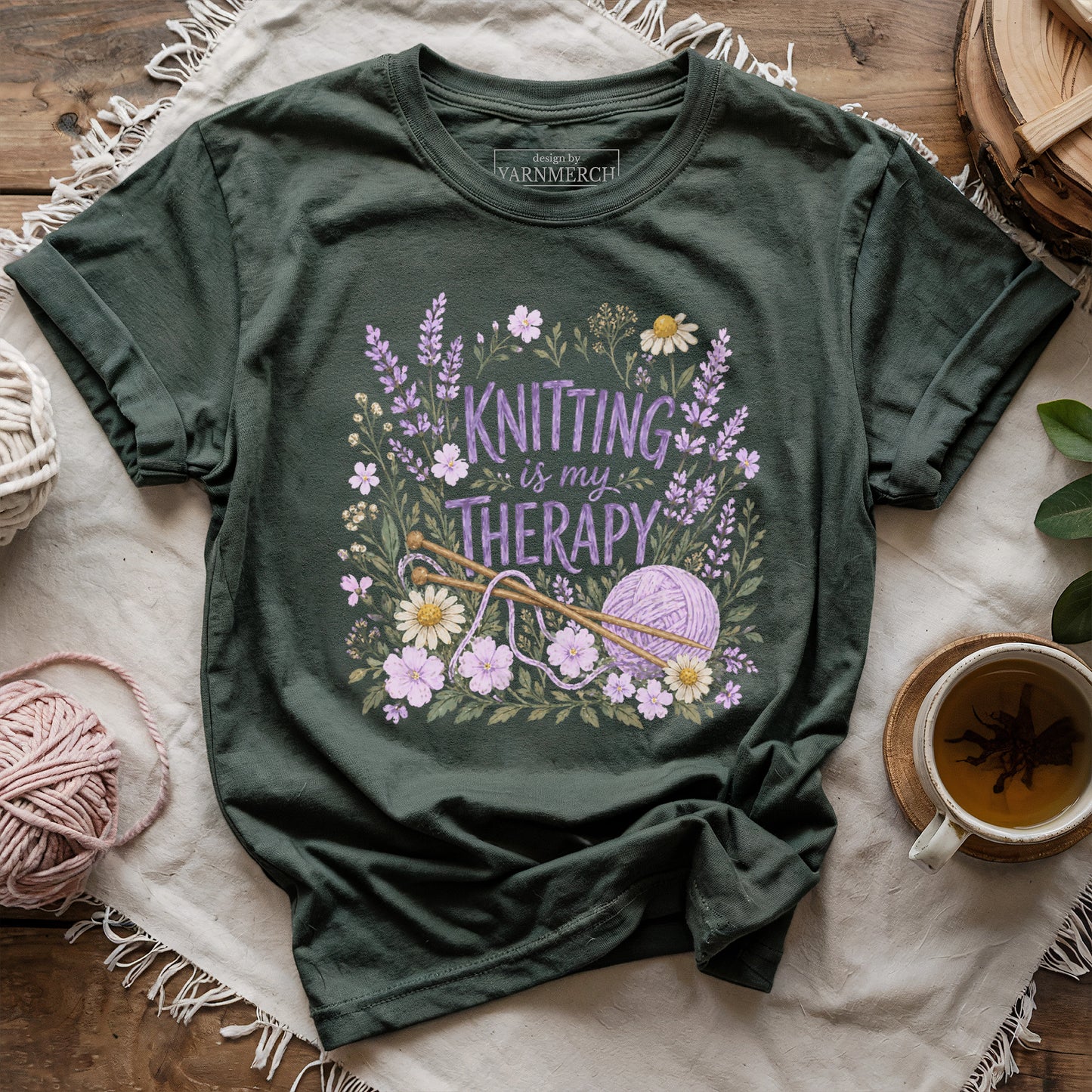 Knitting Is My Therapy T-shirt