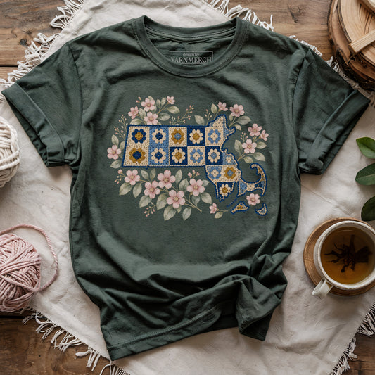 Massachusetts In Granny Squares T-shirt