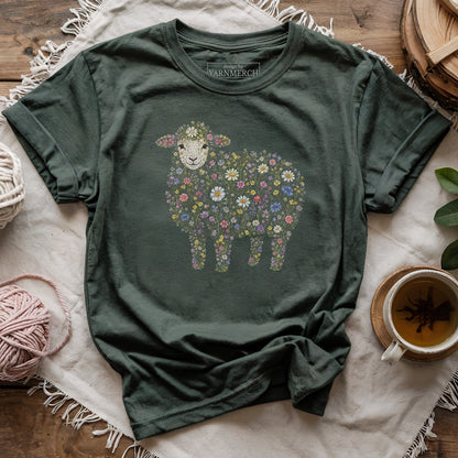 Sheep Made By Flowers T-shirt