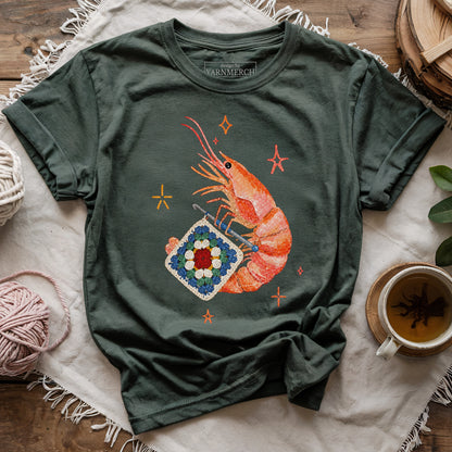 Shrimp Crocheting Mode On T-shirt
