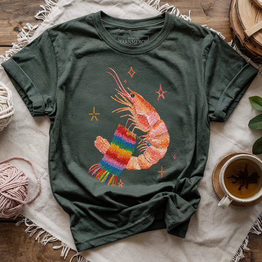 Shrimp Knitting Mode On T-shirt