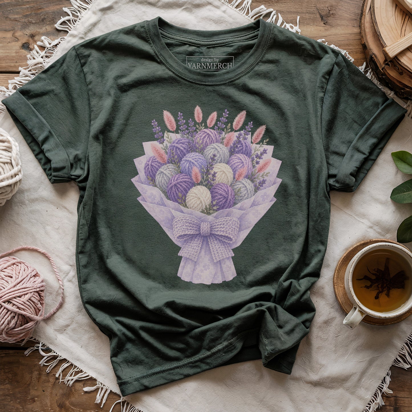 Yarn Purple Bouquet T-shirt