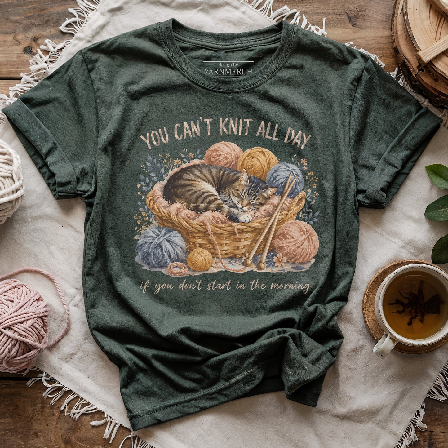 You Can't Knit All Day T-shirt
