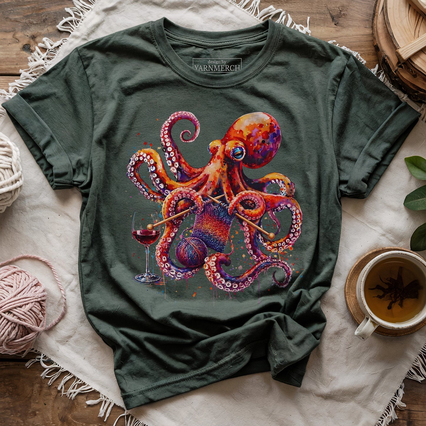 Knitopus & Wine T-shirt