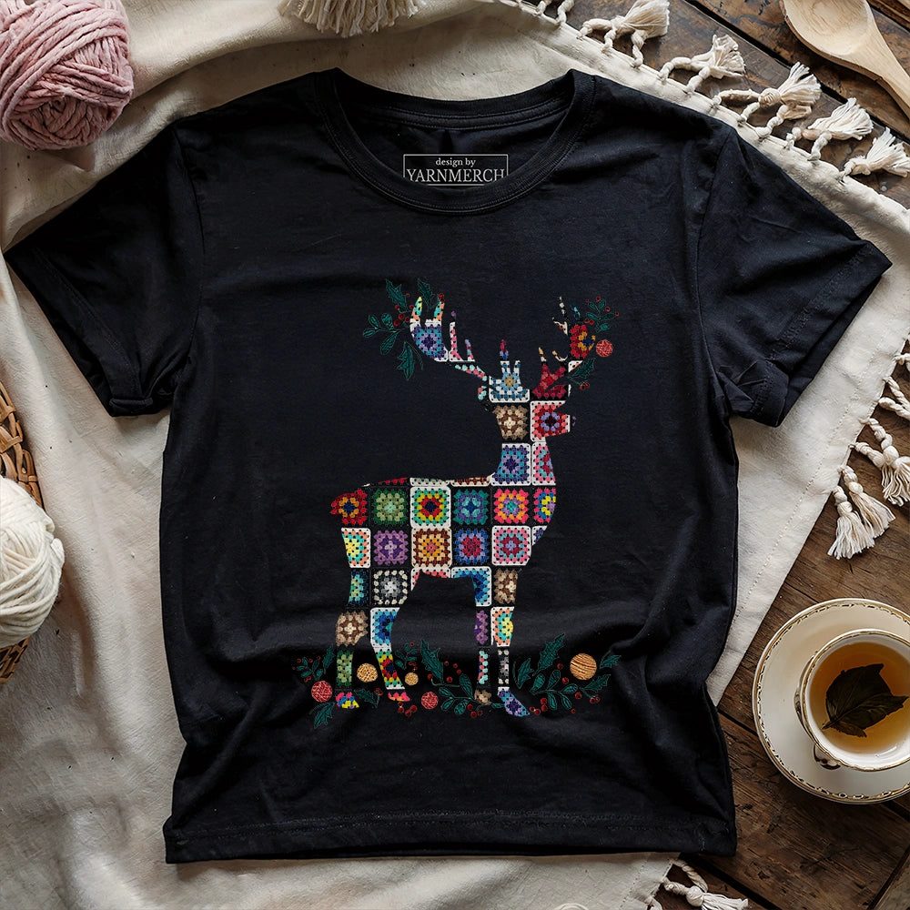 Granny Square Deer T-shirt