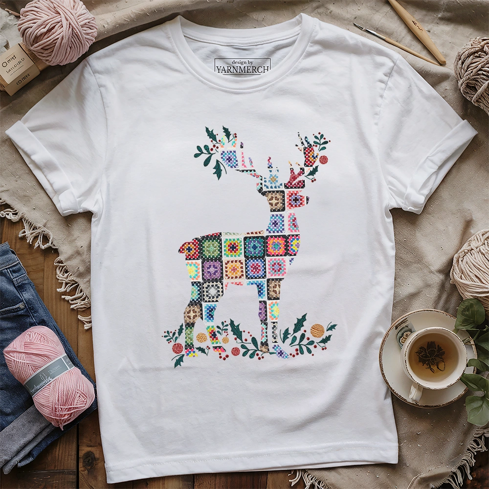 Granny Square Deer T-shirt