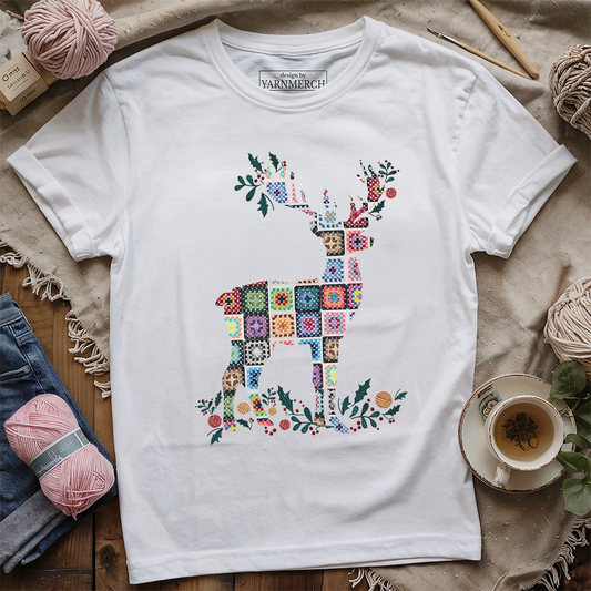 Granny Square Deer T-shirt