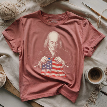 Benjamin Franklin Knitting USA T-shirt