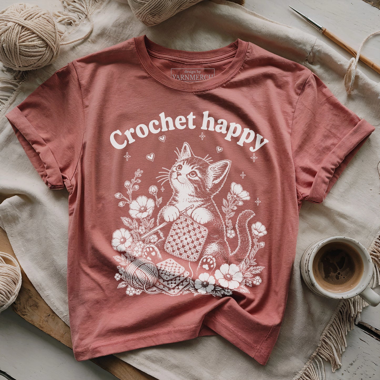 Crochet Happy T-shirt