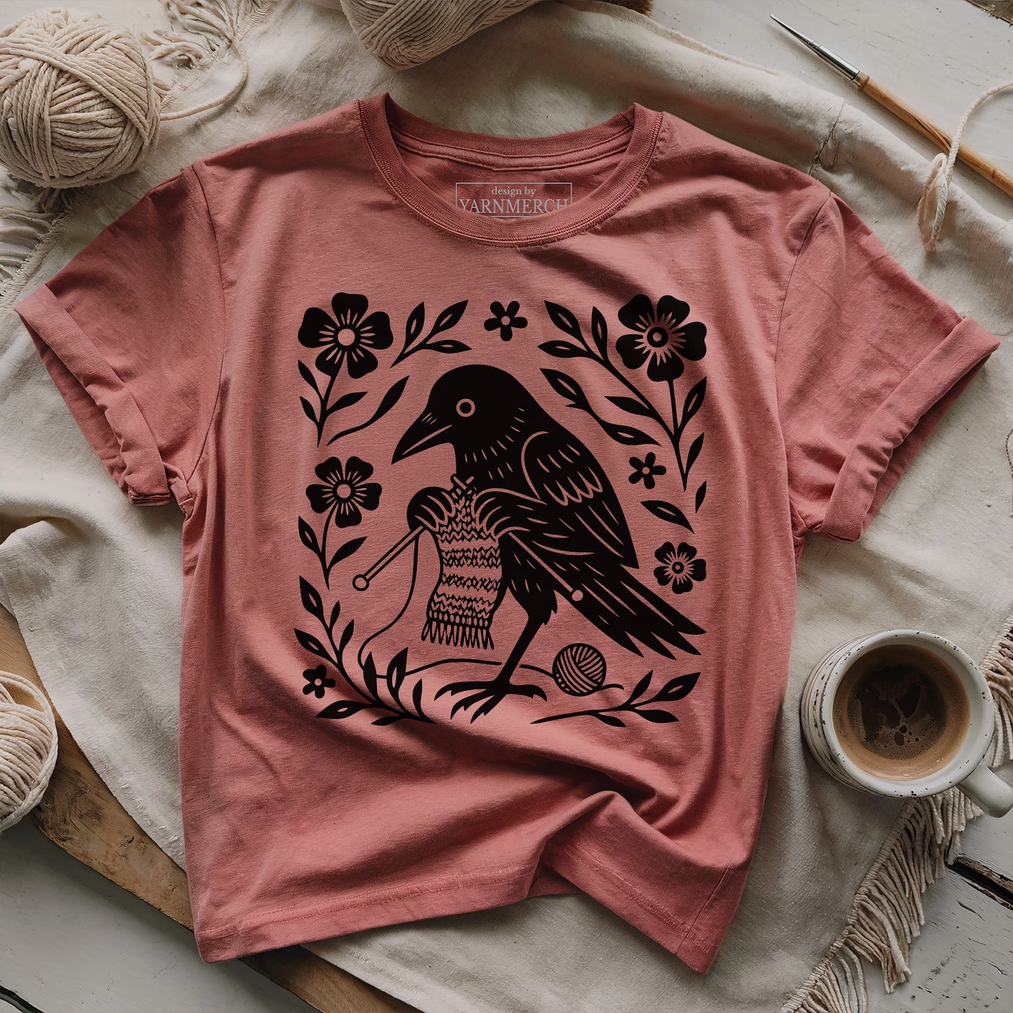 Crow Knitting T-shirt