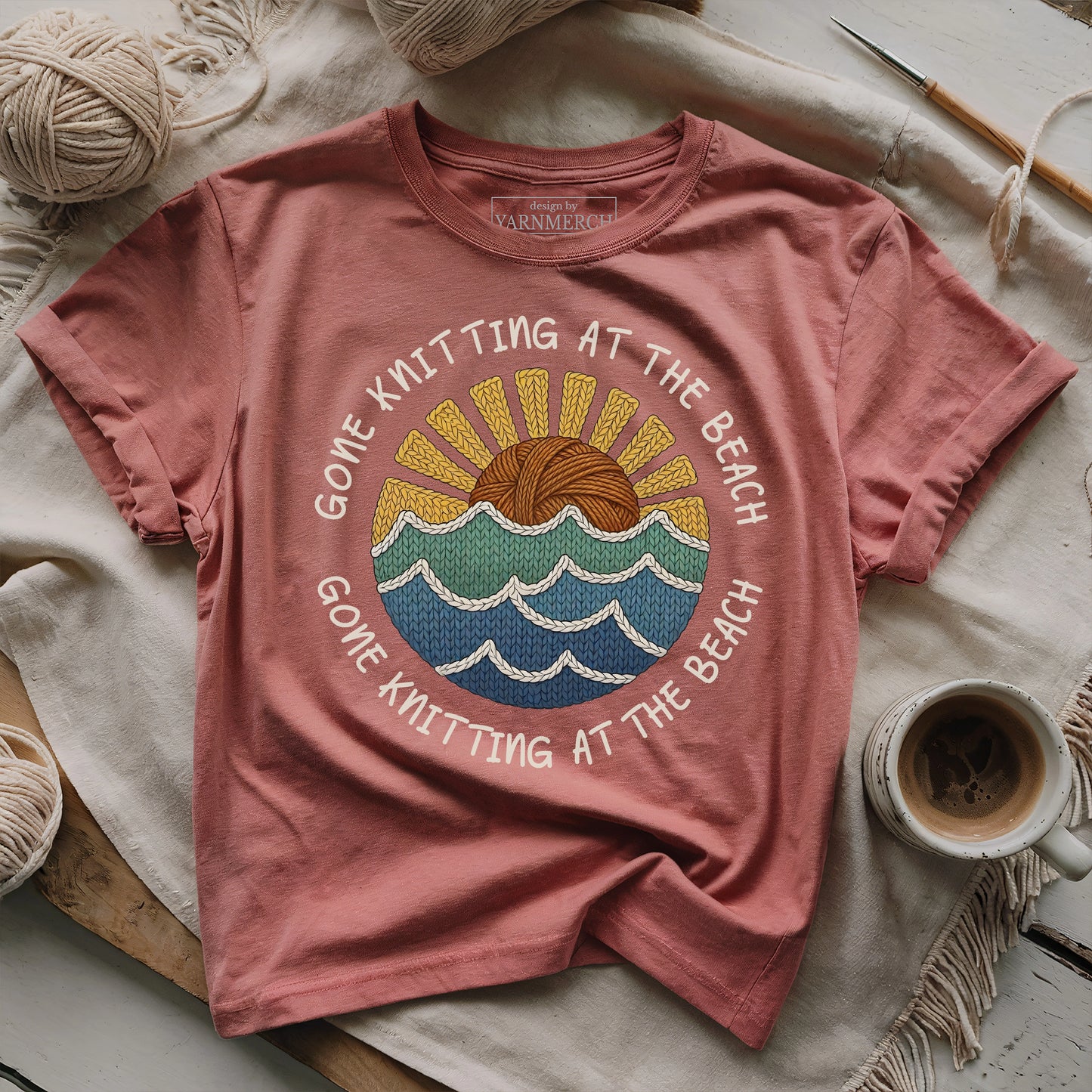 Gone Knitting At The Beach T-shirt
