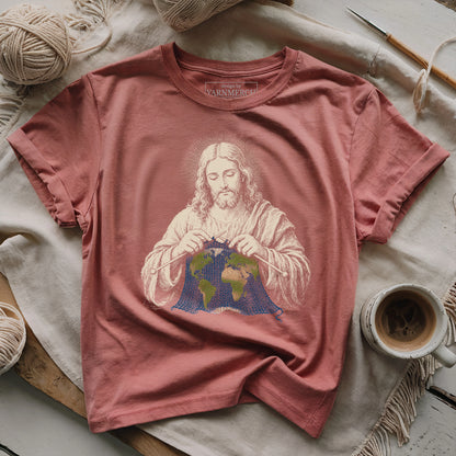 Jesus Knitting Earth T-shirt