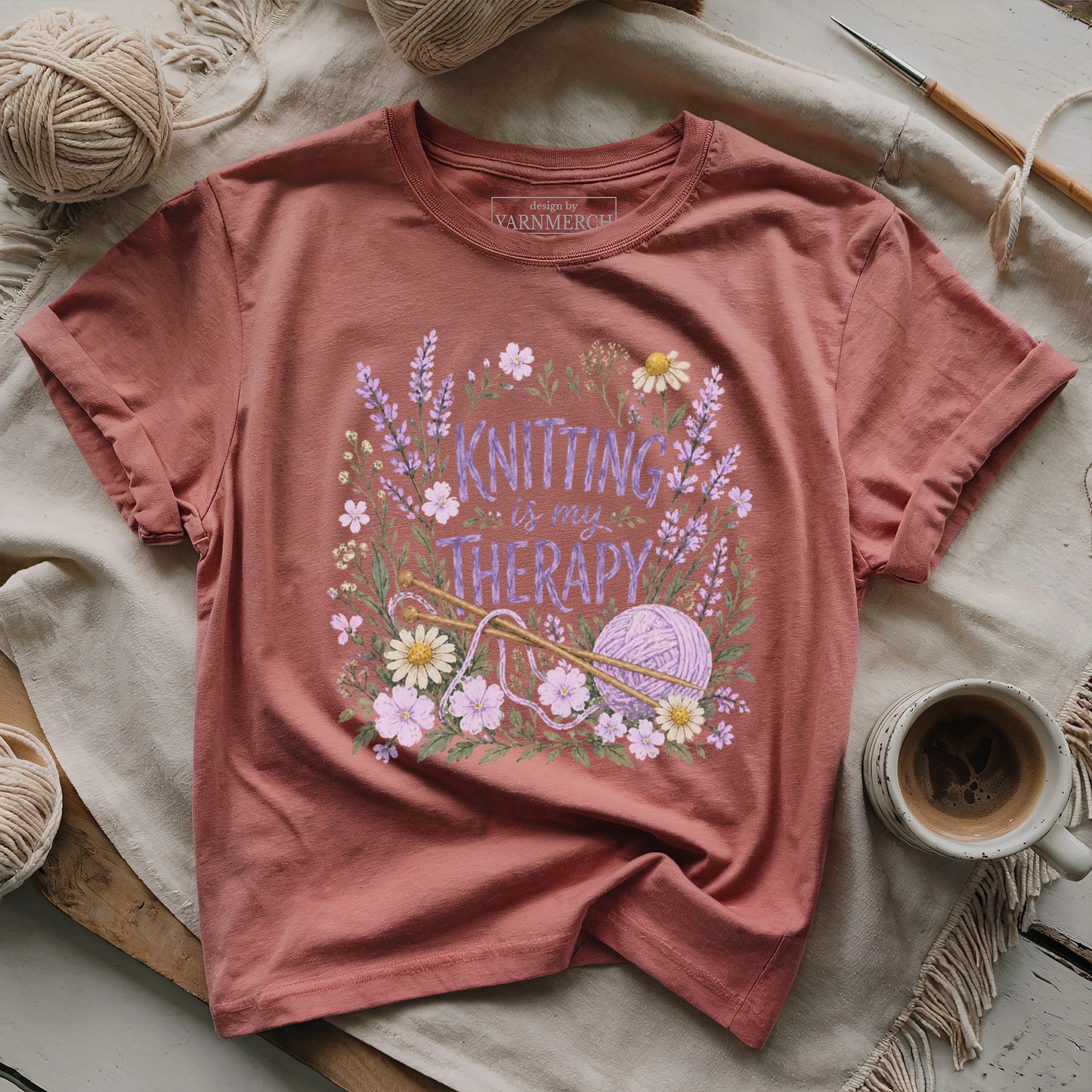 Knitting Is My Therapy T-shirt