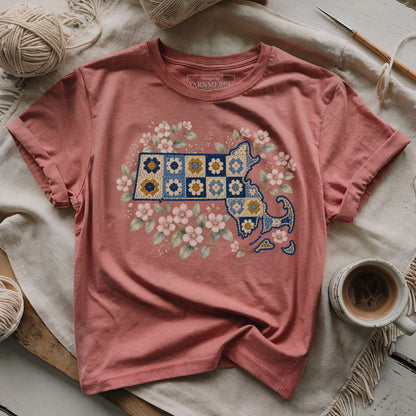 Massachusetts In Granny Squares T-shirt