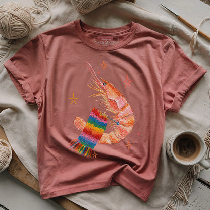 Shrimp Knitting Mode On T-shirt