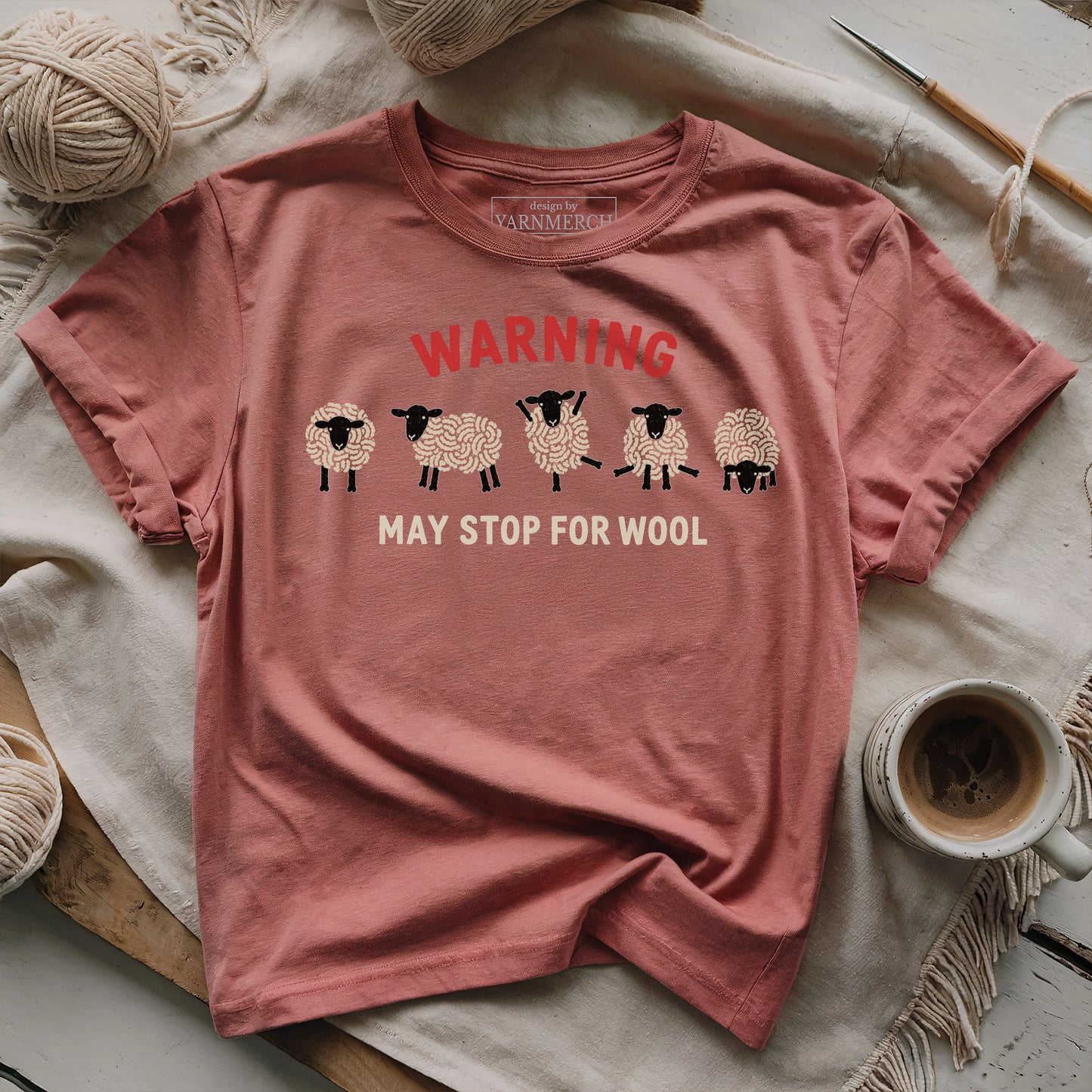 Warning: May Stop For Yarn T-shirt