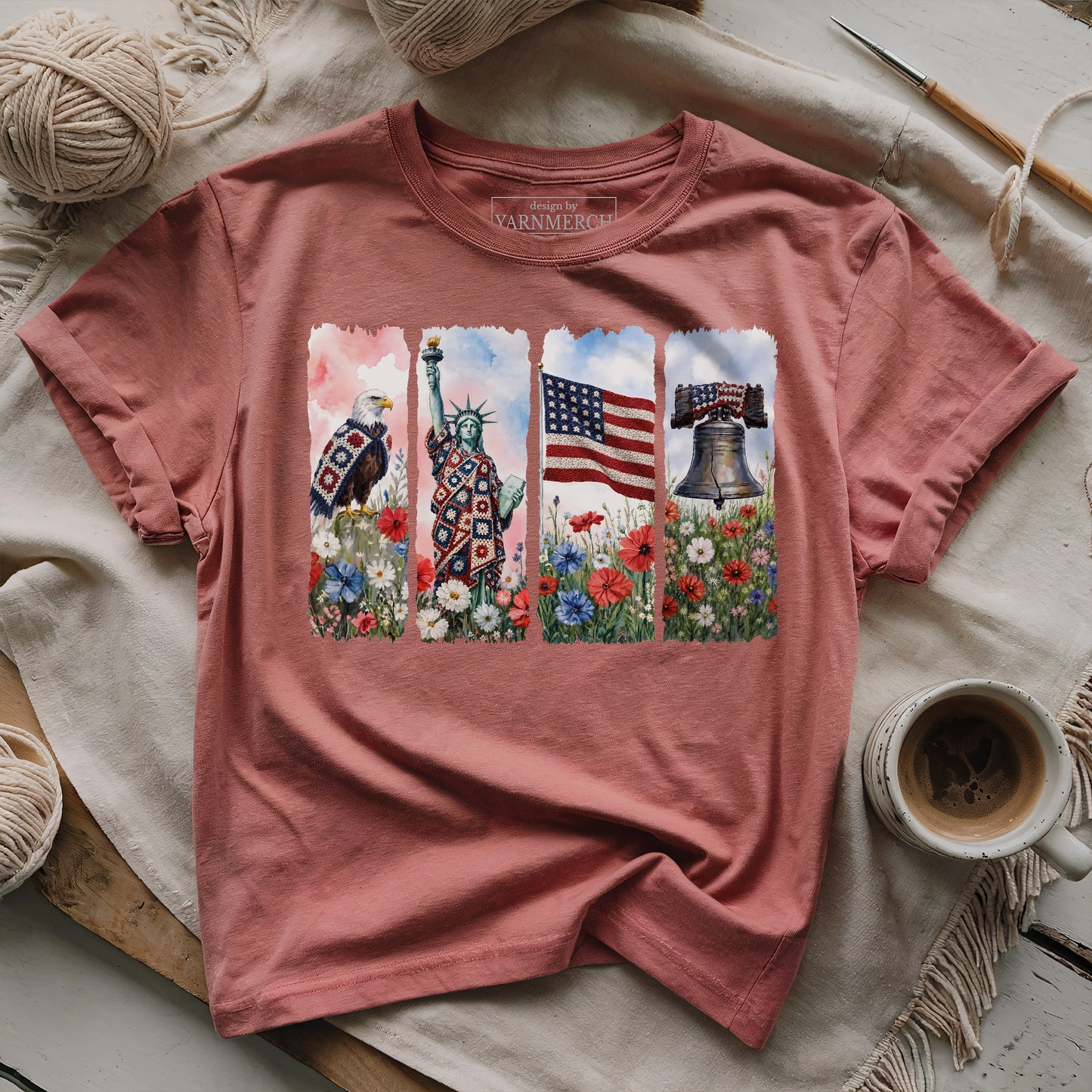 We Knit 1 Nation Under God T-shirt