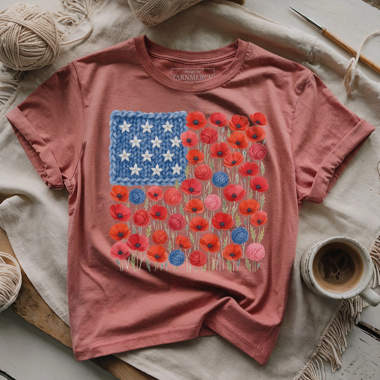 Yarns, Flowers & Liberty T-shirt