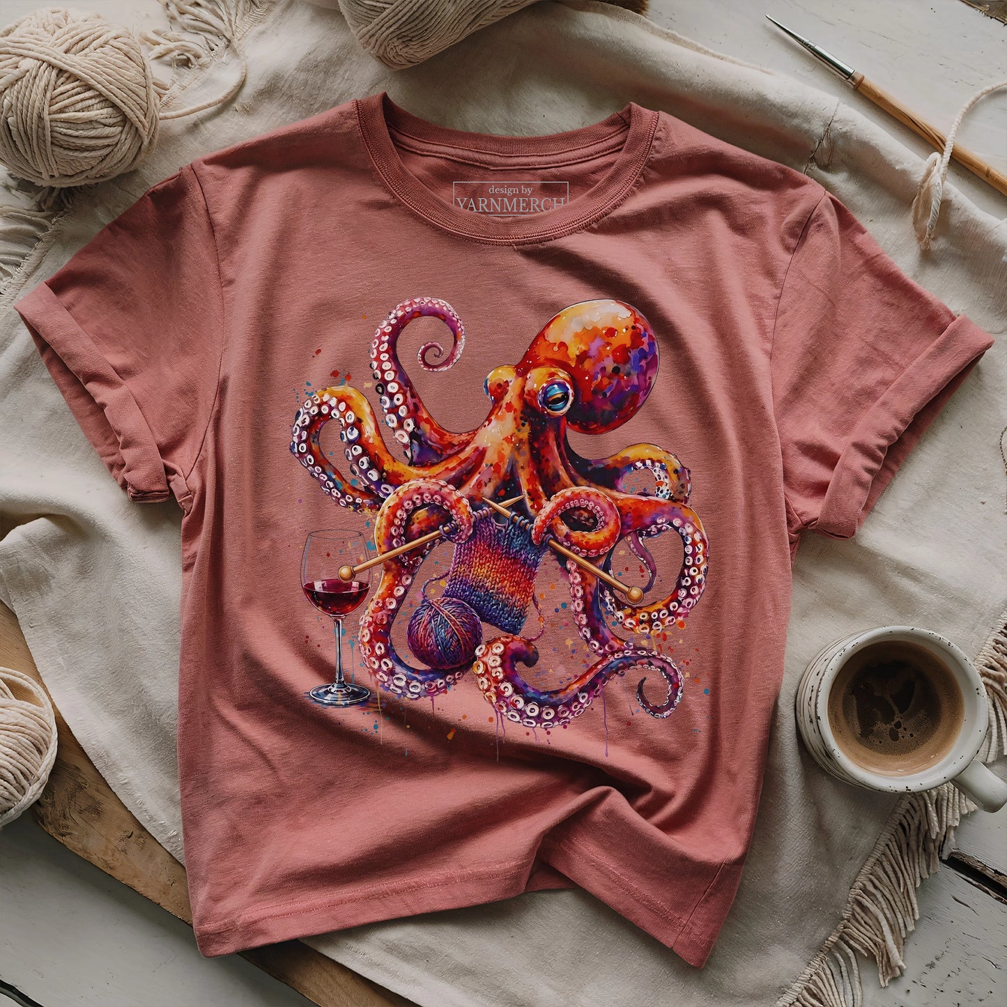Knitopus & Wine T-shirt